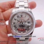 Perfect Replica Rolex SKY Dweller Watch Stainless Steel Silver Dial 40mm